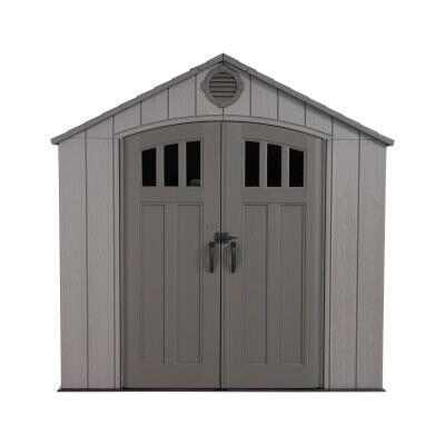 🔥Last Day Special Sale $39.99🔥Heavy-duty resin outdoor shed with lock, double doors and windows, windproof, rainproof and snowproof.