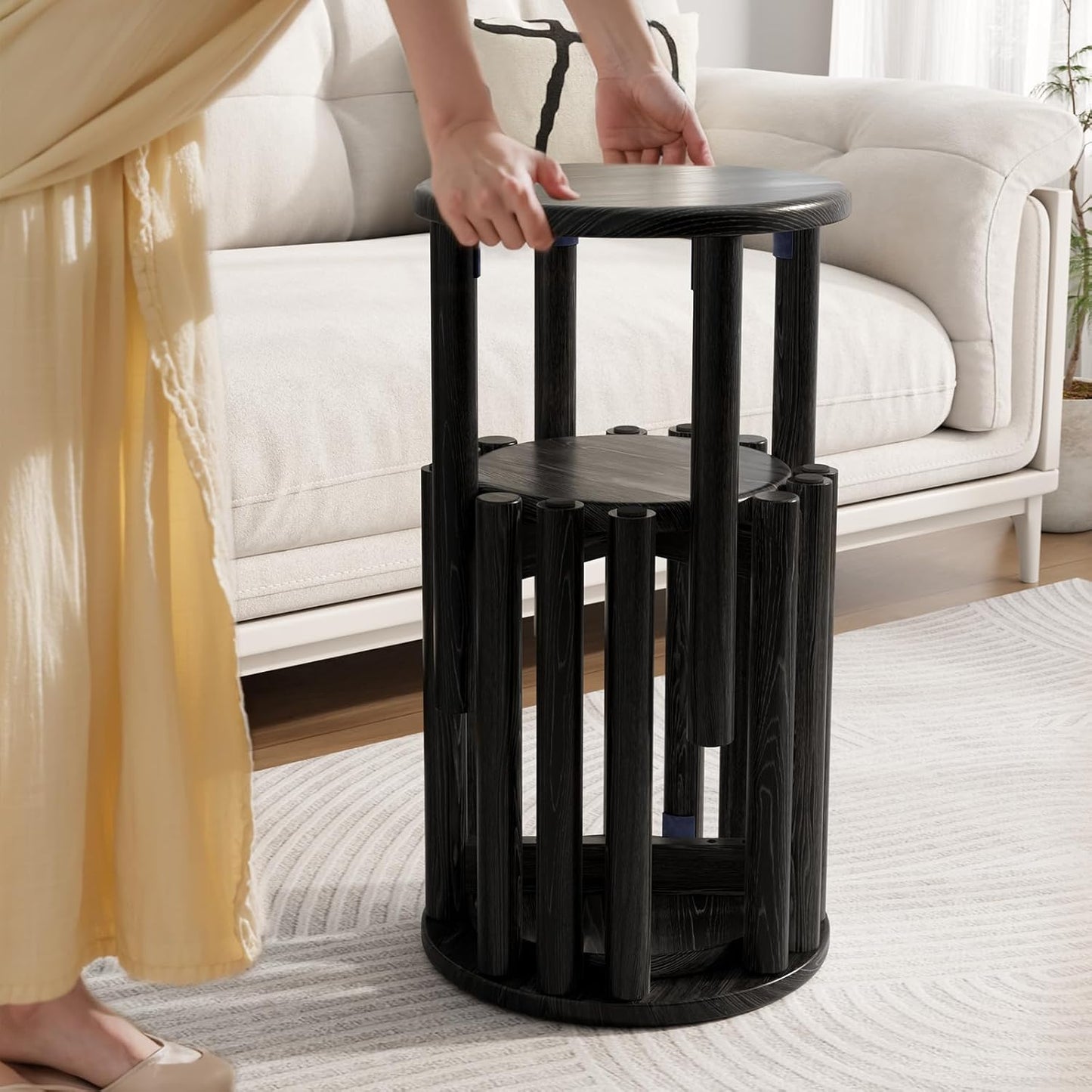 4-in-1 Stackable Wood Stool Set