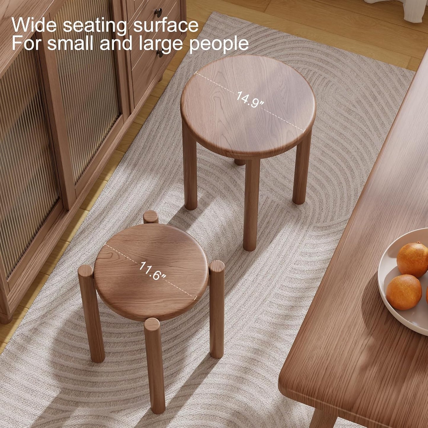 4-in-1 Stackable Wood Stool Set