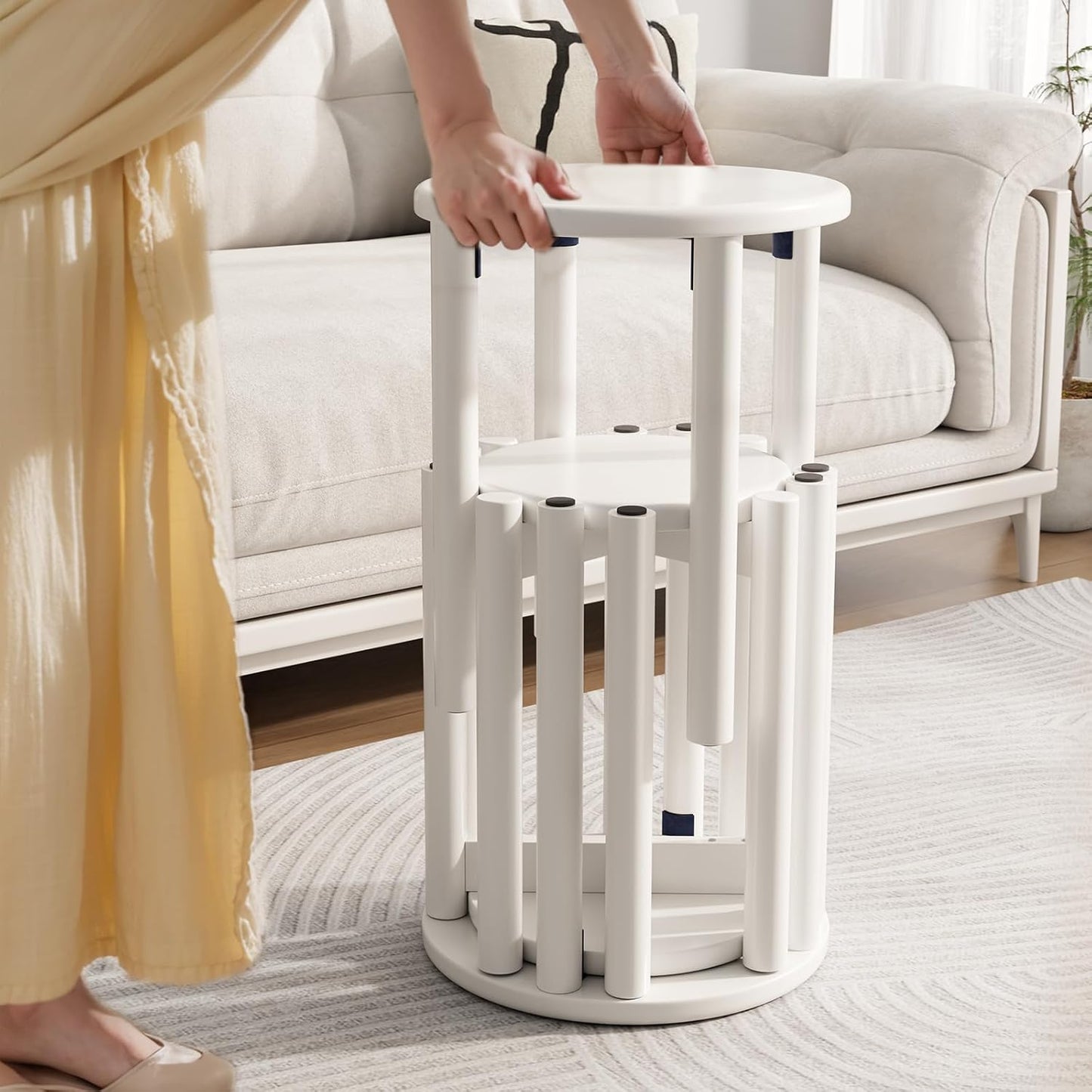 4-in-1 Stackable Wood Stool Set