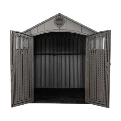 🔥Last Day Special Sale $39.99🔥Heavy-duty resin outdoor shed with lock, double doors and windows, windproof, rainproof and snowproof.