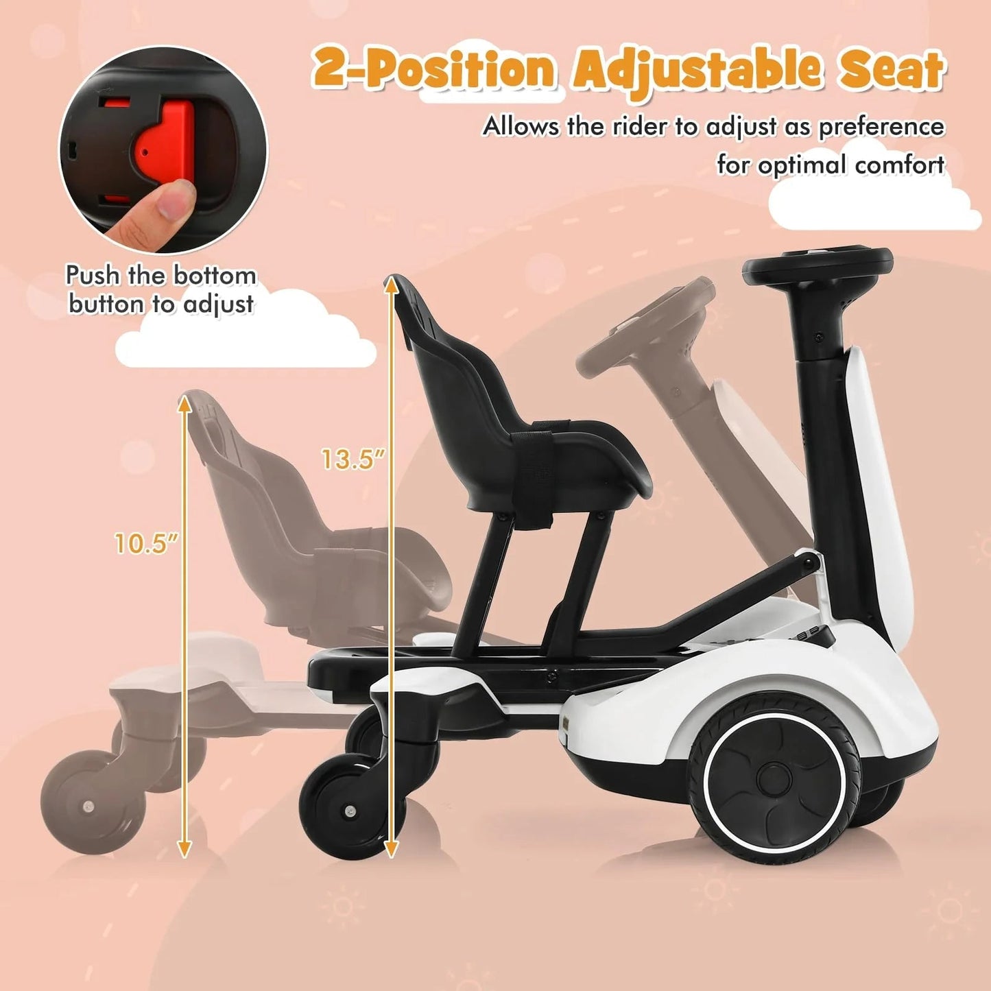 Kids kart-6V5A electric remote control car-Adjustable seat-Wholesale price