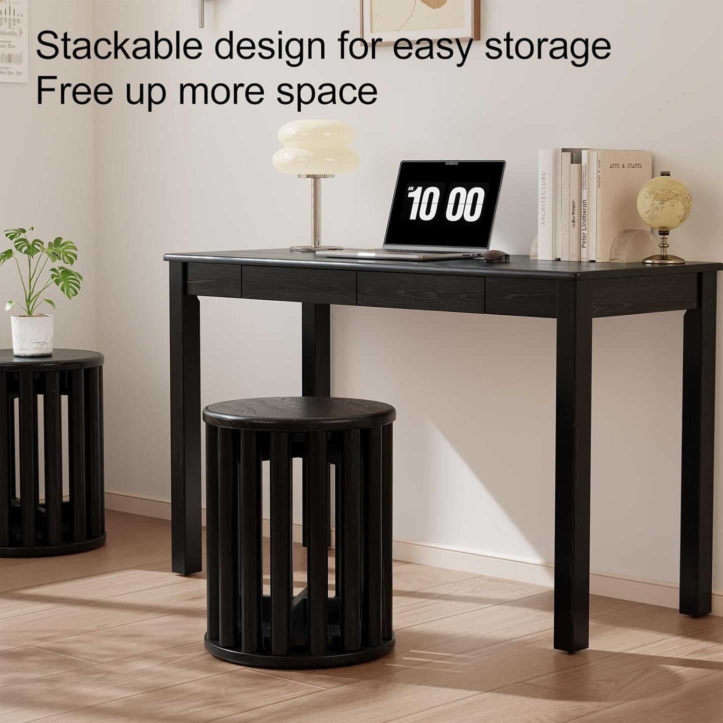 4-in-1 Stackable Wood Stool Set