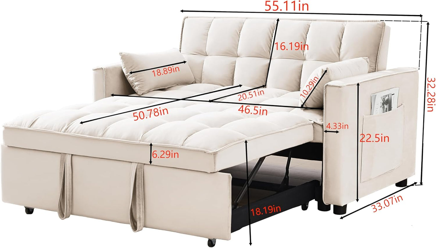 3 in 1 Convertible Pull Out Couch Bed