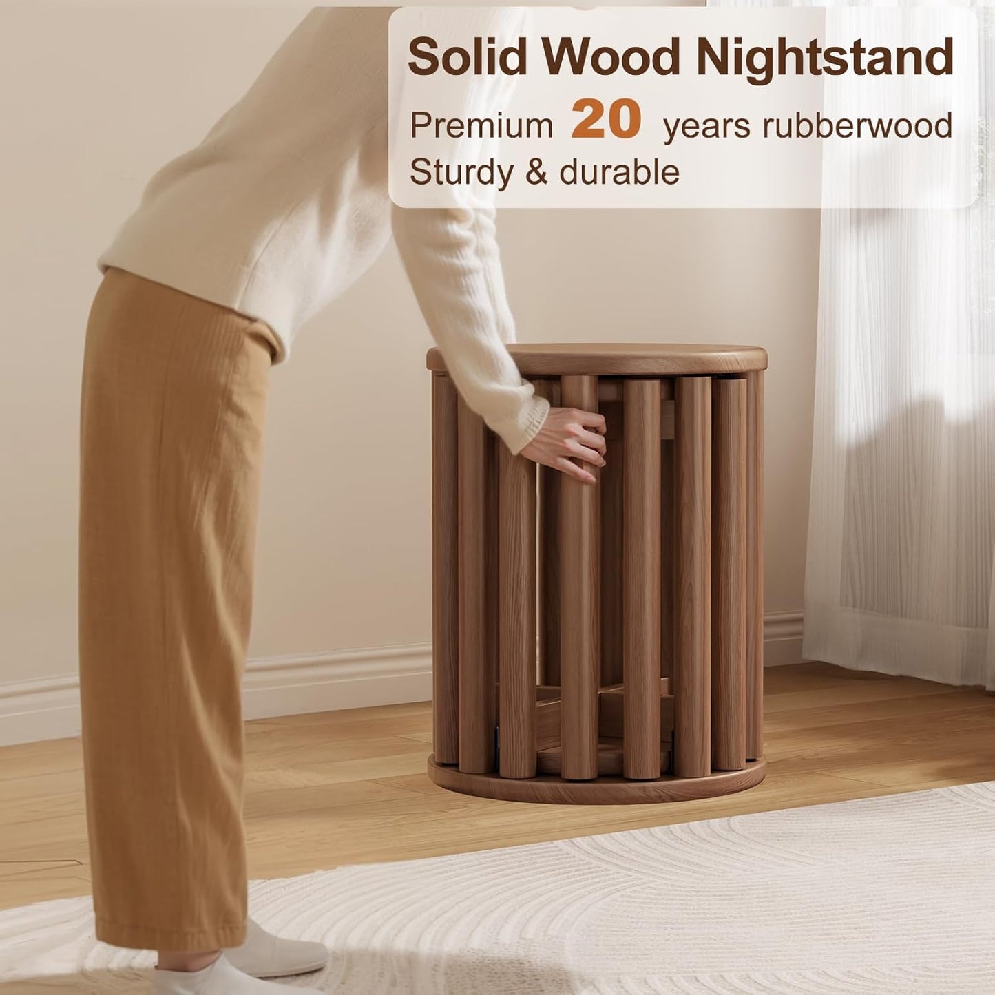 4-in-1 Stackable Wood Stool Set