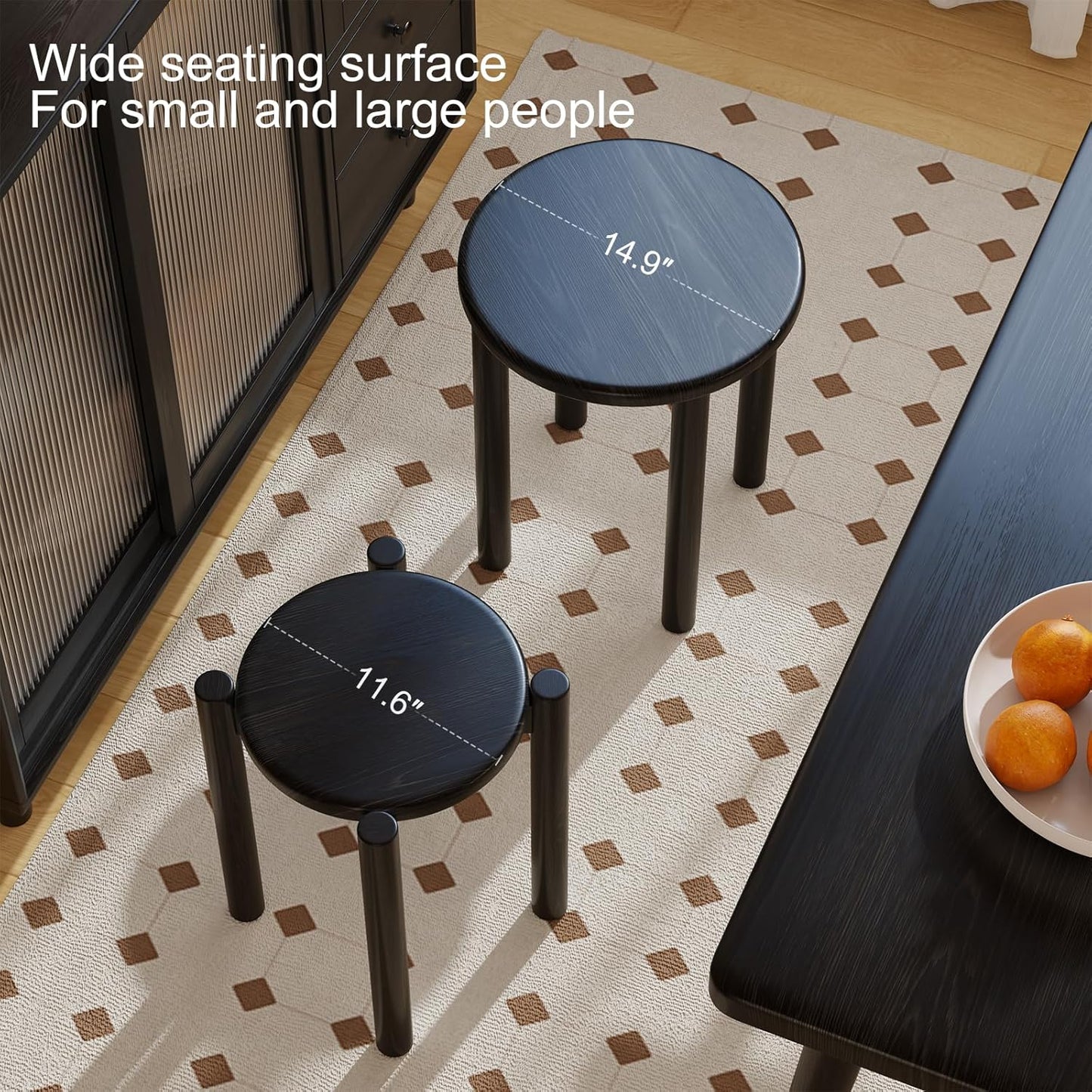 4-in-1 Stackable Wood Stool Set