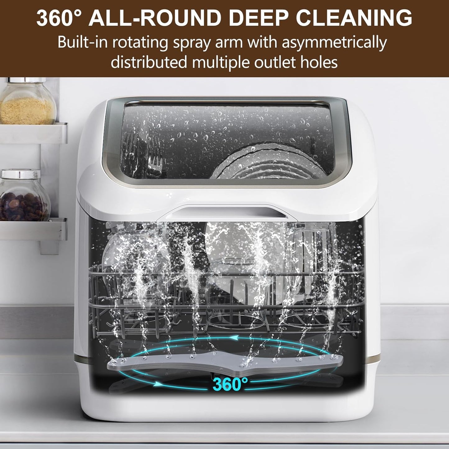 Portable Dishwasher Countertop, No Hookup Needed