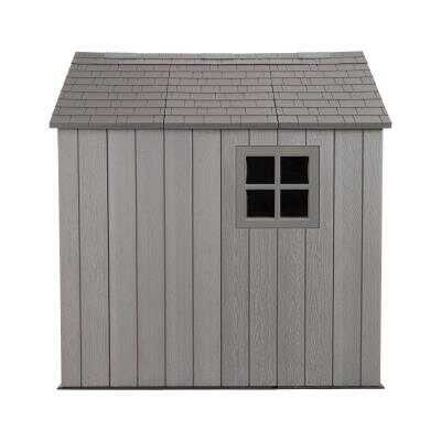 🔥Last Day Special Sale $39.99🔥Heavy-duty resin outdoor shed with lock, double doors and windows, windproof, rainproof and snowproof.