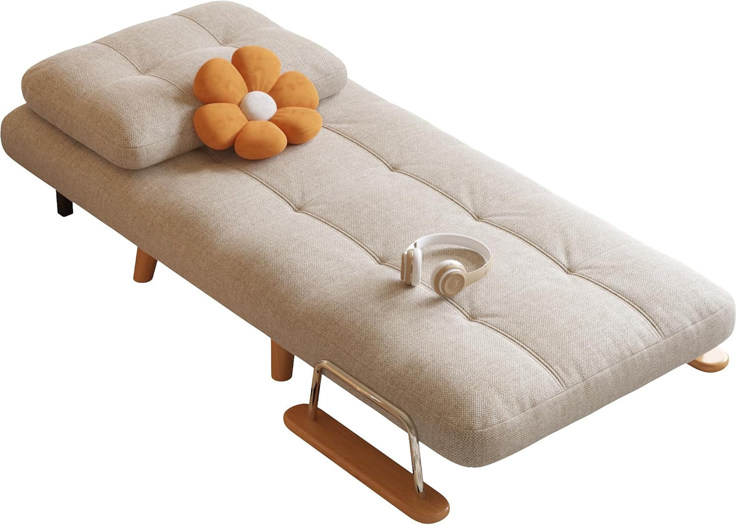 Modern Convertible Chair Bed with Wood Legs