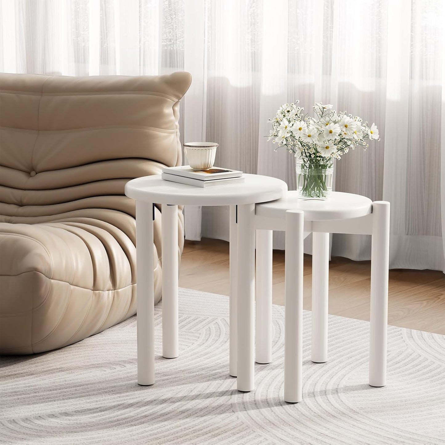 4-in-1 Stackable Wood Stool Set