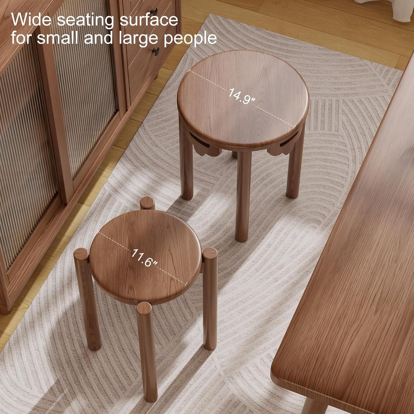 4-in-1 Stackable Wood Stool Set