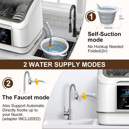 Portable Dishwasher Countertop, No Hookup Needed