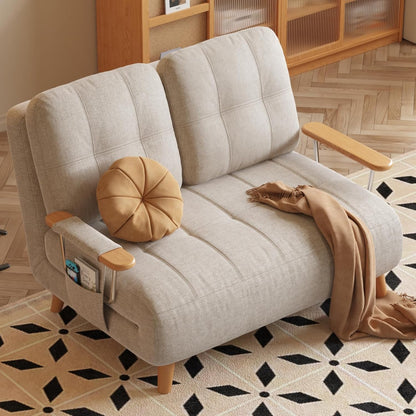 Modern Convertible Chair Bed with Wood Legs