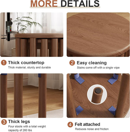 4-in-1 Stackable Wood Stool Set
