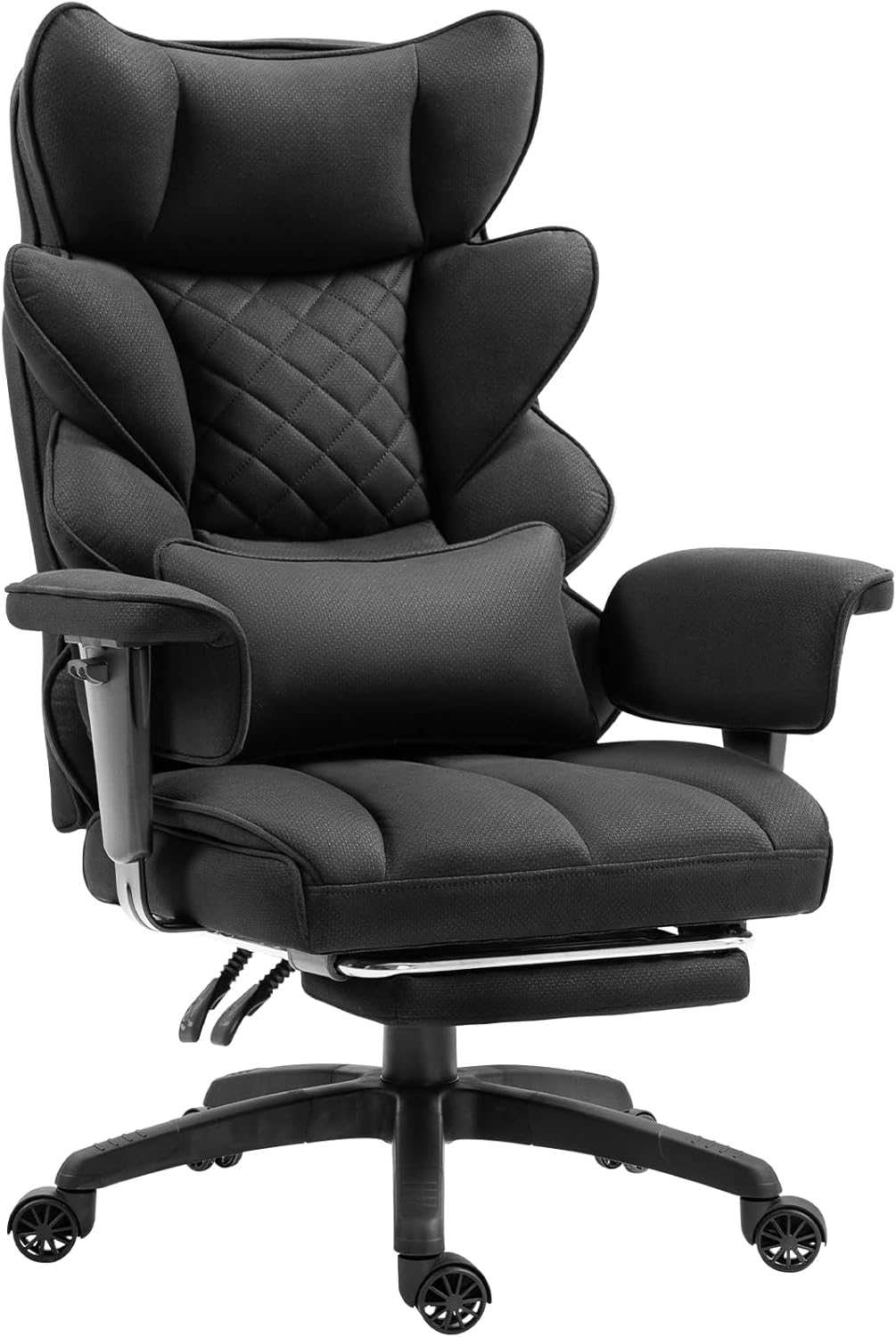Dowinx Big & Tall Office Chair with Pocket Spring Cushion, Adjustable Armrests, Lumbar Support & Footrest