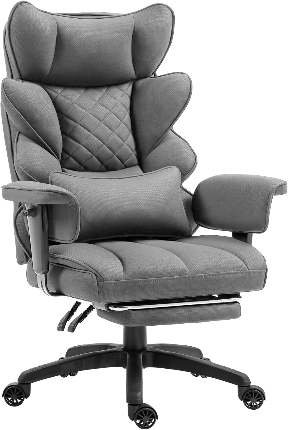 Dowinx Big & Tall Office Chair with Pocket Spring Cushion, Adjustable Armrests, Lumbar Support & Footrest