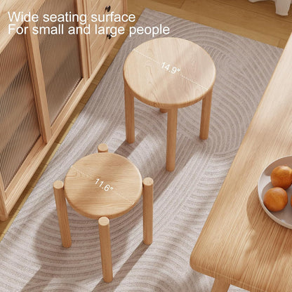 4-in-1 Stackable Wood Stool Set