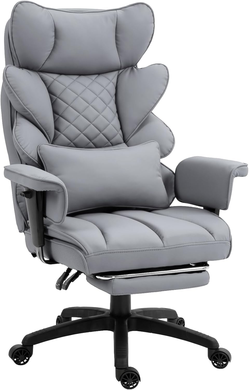 Dowinx Big & Tall Office Chair with Pocket Spring Cushion, Adjustable Armrests, Lumbar Support & Footrest