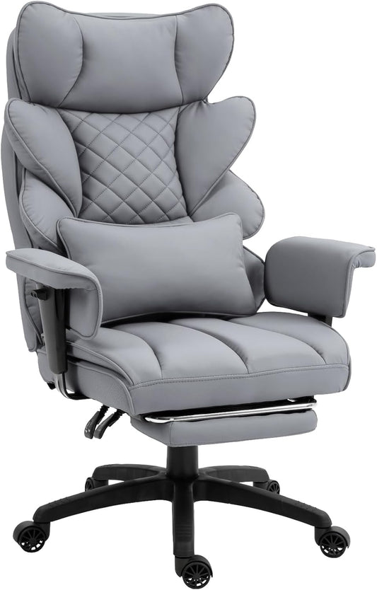 Dowinx Big & Tall Office Chair with Pocket Spring Cushion, Adjustable Armrests, Lumbar Support & Footrest