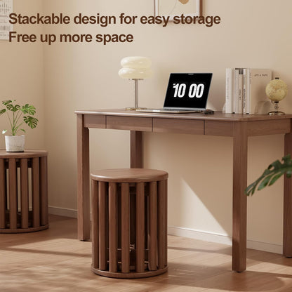 4-in-1 Stackable Wood Stool Set
