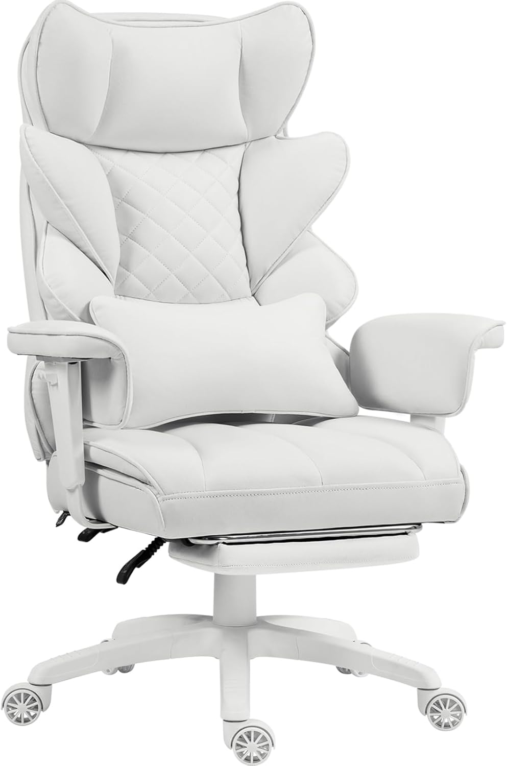 Dowinx Big & Tall Office Chair with Pocket Spring Cushion, Adjustable Armrests, Lumbar Support & Footrest