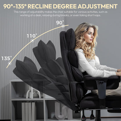 Dowinx Big & Tall Office Chair with Pocket Spring Cushion, Adjustable Armrests, Lumbar Support & Footrest