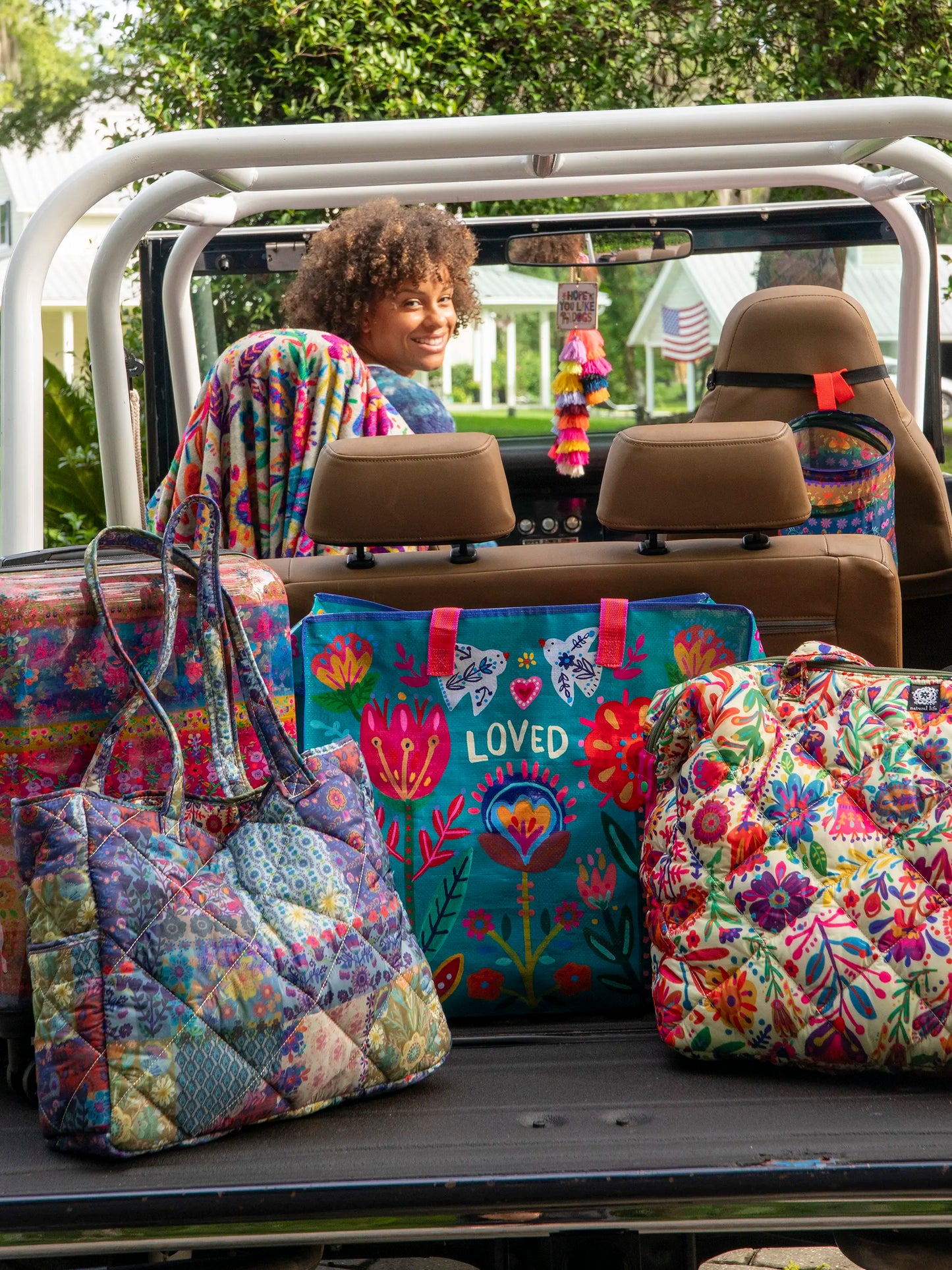 Jumbo Zippered Tote Bag - Loved