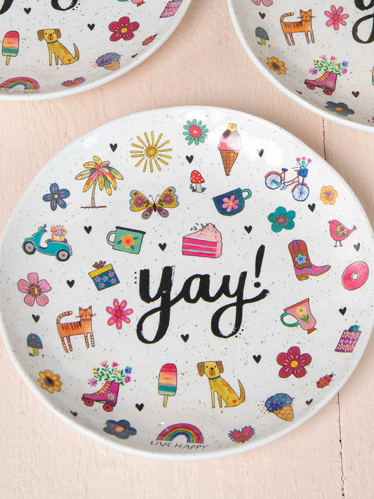 "Save Paper" Melamine Party Plates, Set of 4 - Yay