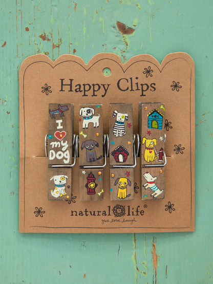Happy Clips, Set of 4 - Heart My Dog