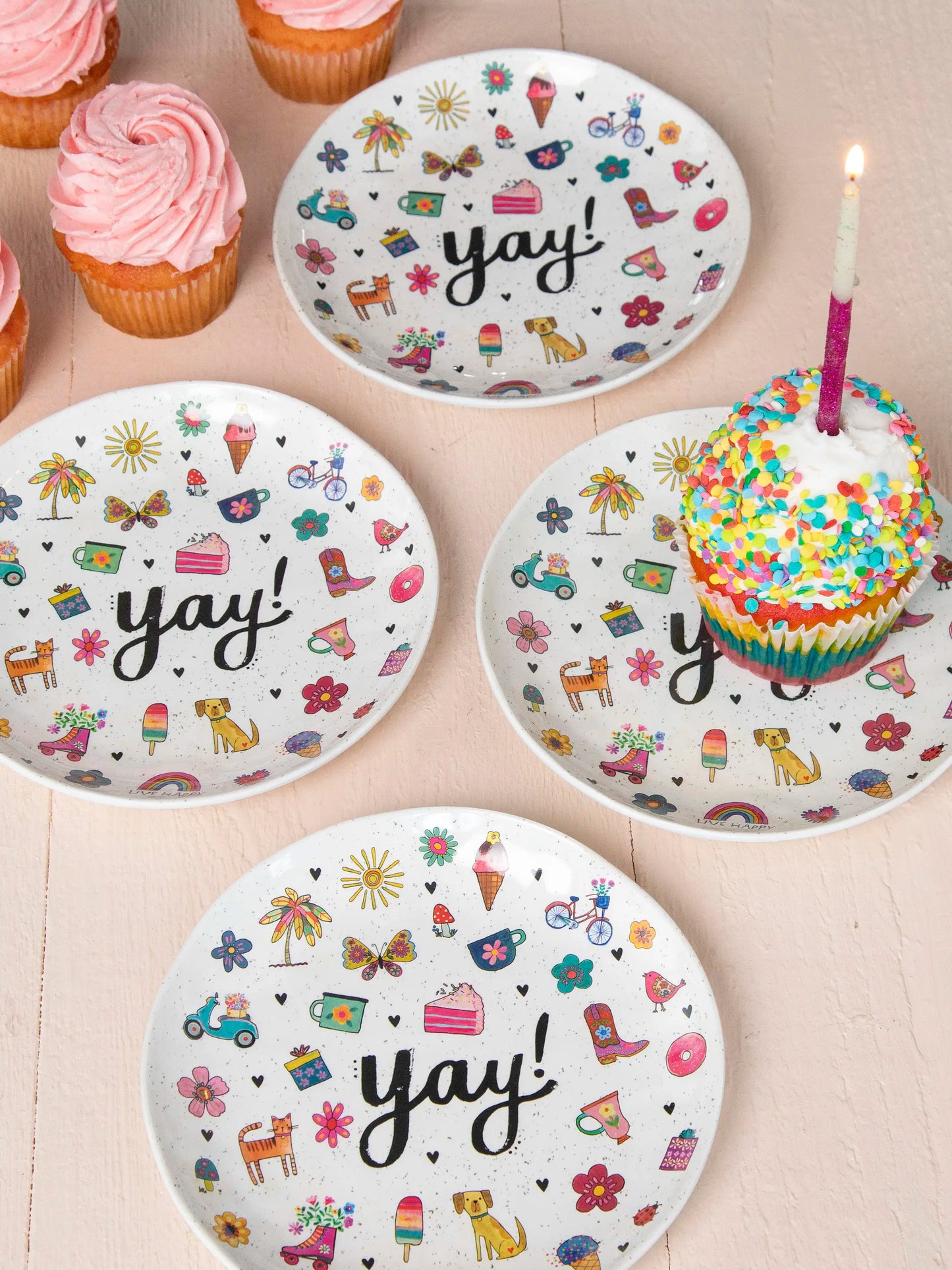 "Save Paper" Melamine Party Plates, Set of 4 - Yay