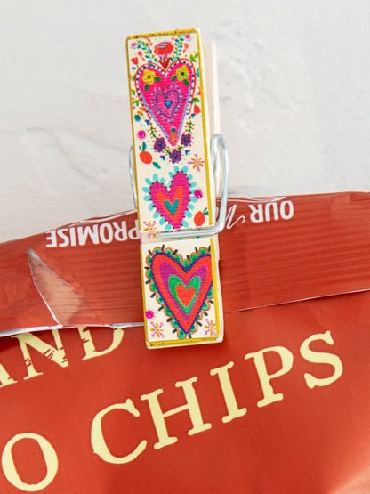 Happy Clips, Set of 4 - Hearts