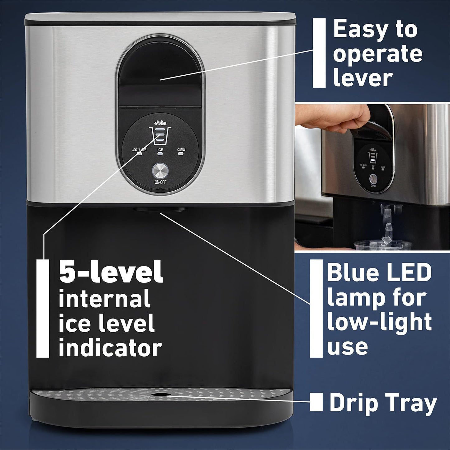 Ice Per day Countertop or portable Nugget Ice Maker