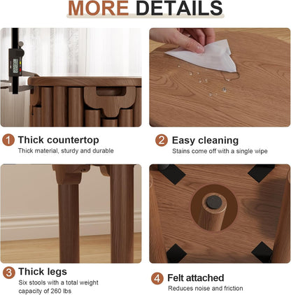 4-in-1 Stackable Wood Stool Set